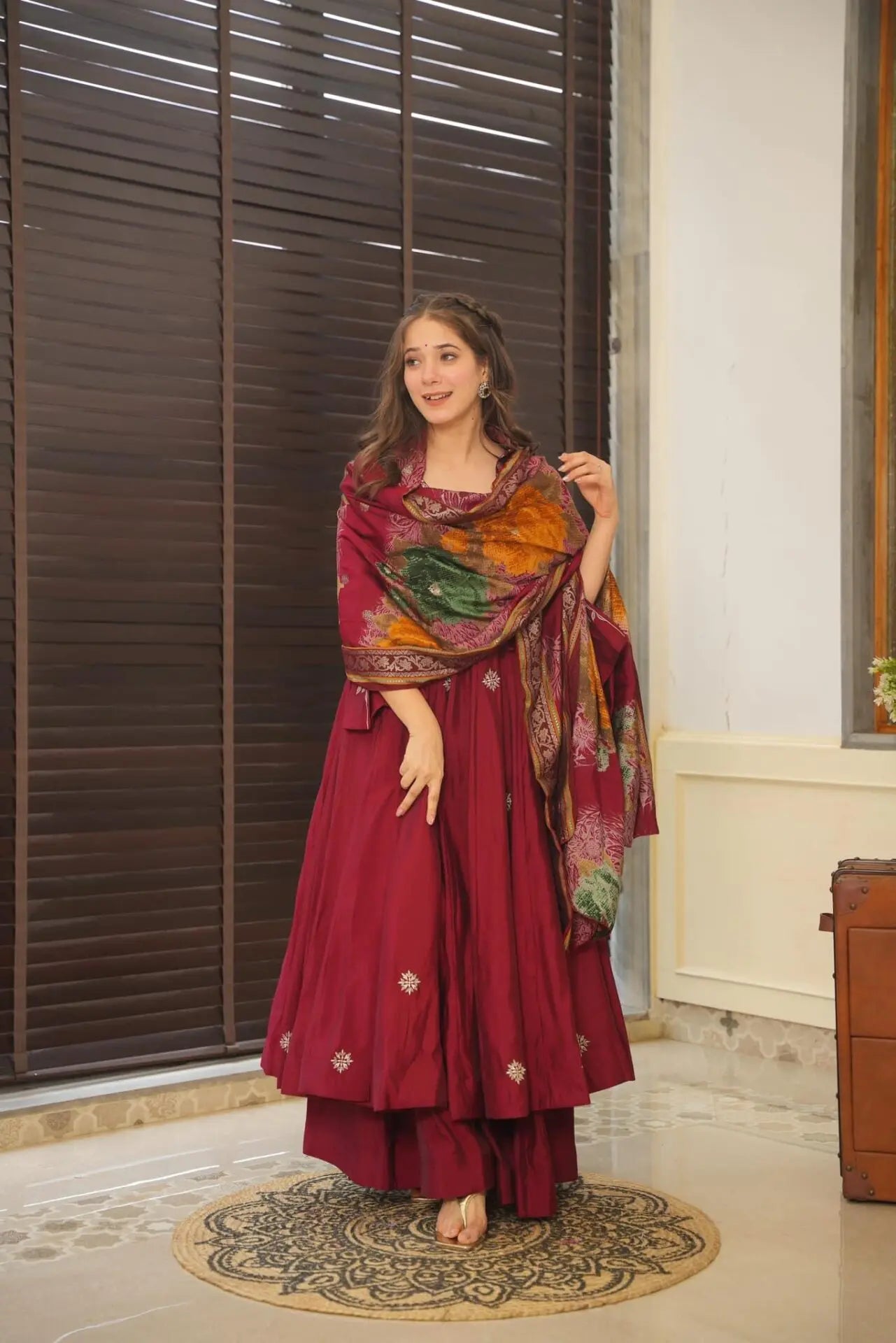 Eshaal Elegance Silk Anarkali Set