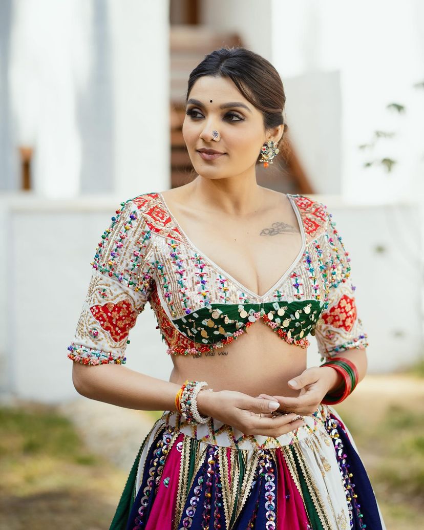 Sparkle Mirror Navratri Lehenga choli
