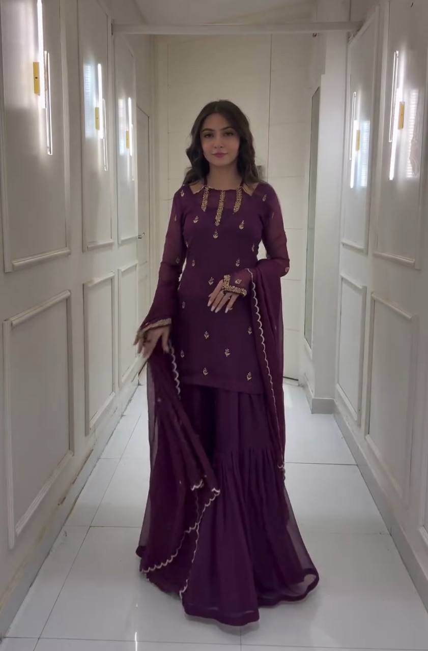 Gulnoor Sharara Salwar Suit Set