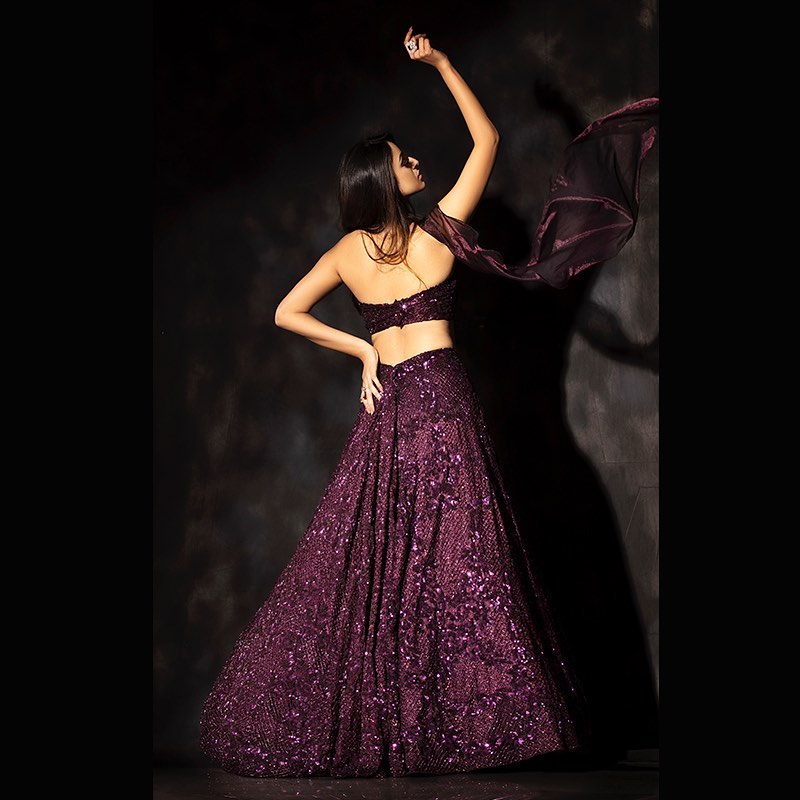 Royal Mist Voilet Lehenga Set