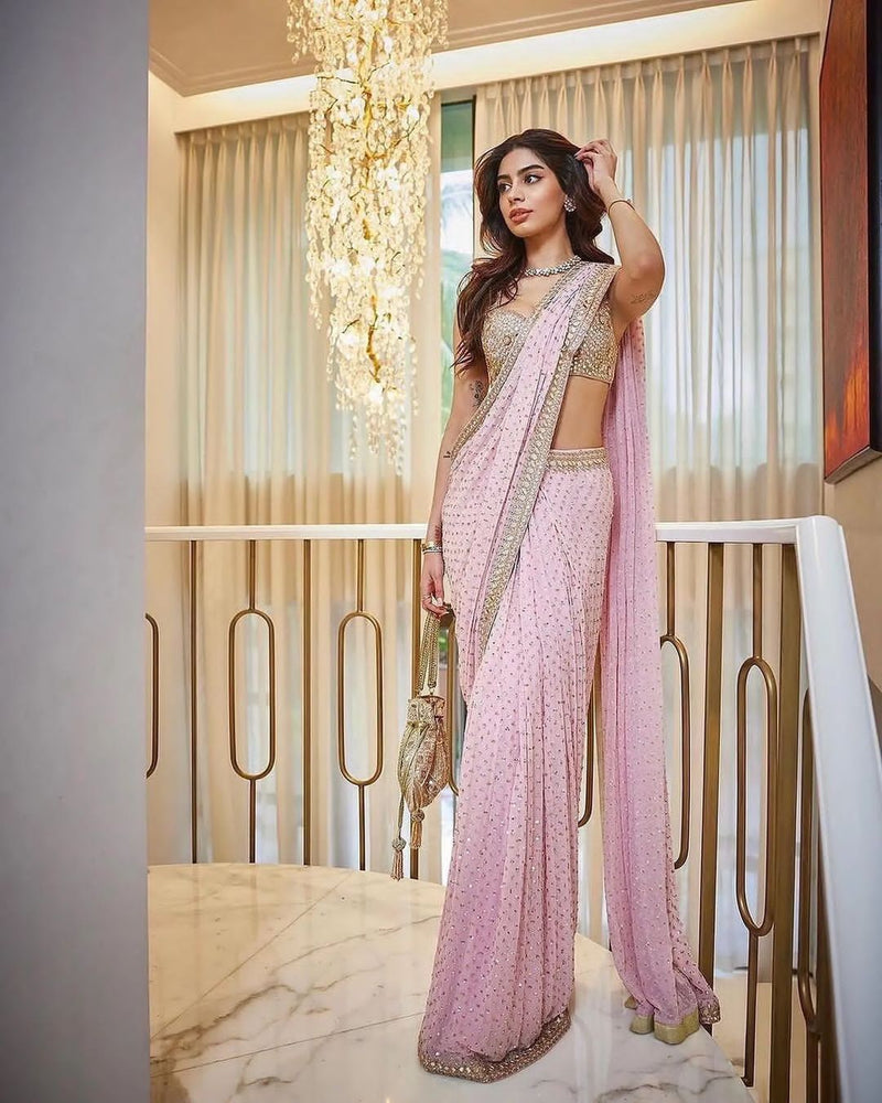 Khushi Kapoor Meherloom Drape Sarees