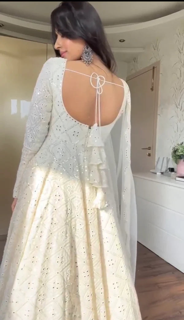 Noorika White Anarkali Suit Set