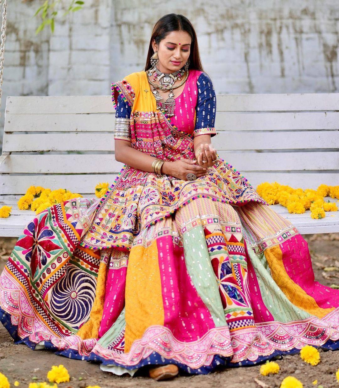 Kesariya Katha Navratri Lehenga Choli