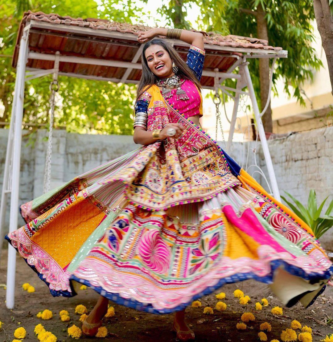 Kesariya Katha Navratri Lehenga Choli