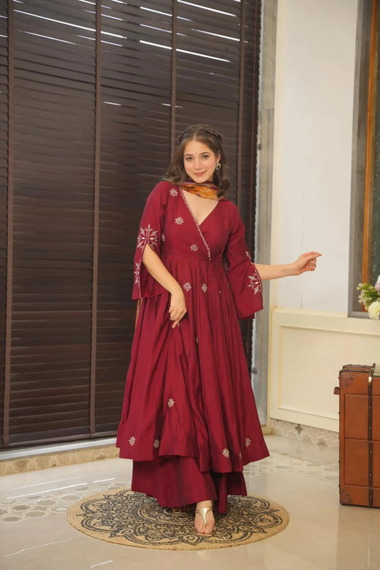 Eshaal Elegance Silk Anarkali Set