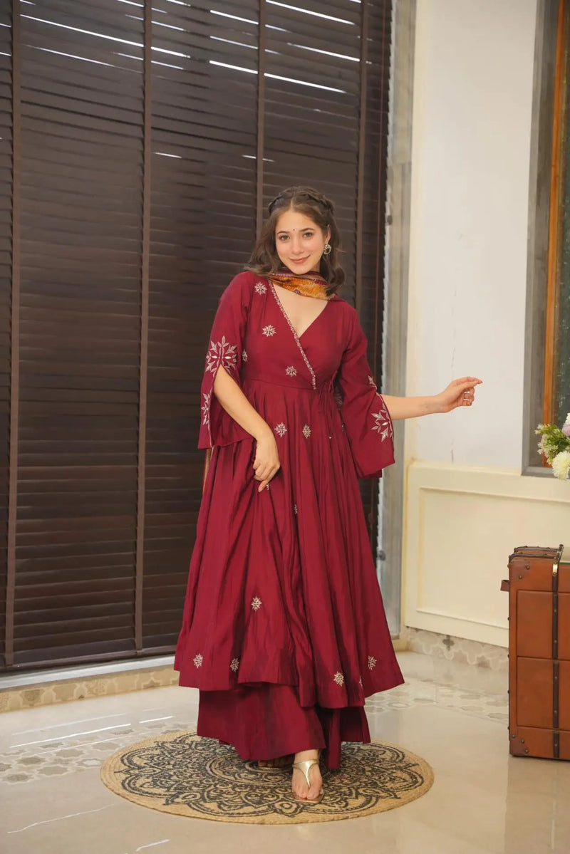 Eshaal Elegance Silk Anarkali Set