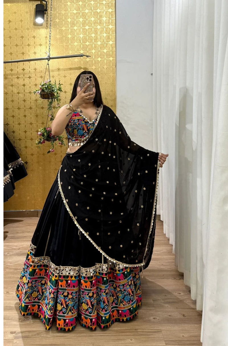 Saanwari Swirl Navratri Lehenga Choli