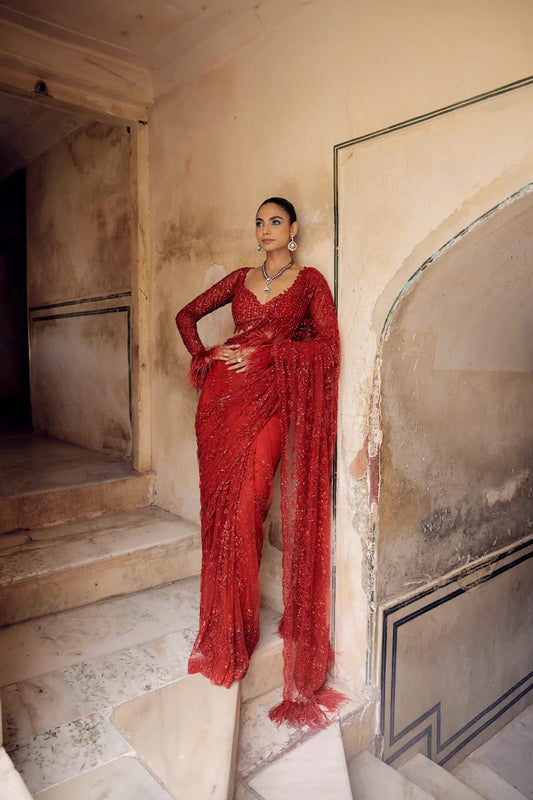 Apsara Crimson Bling Drape