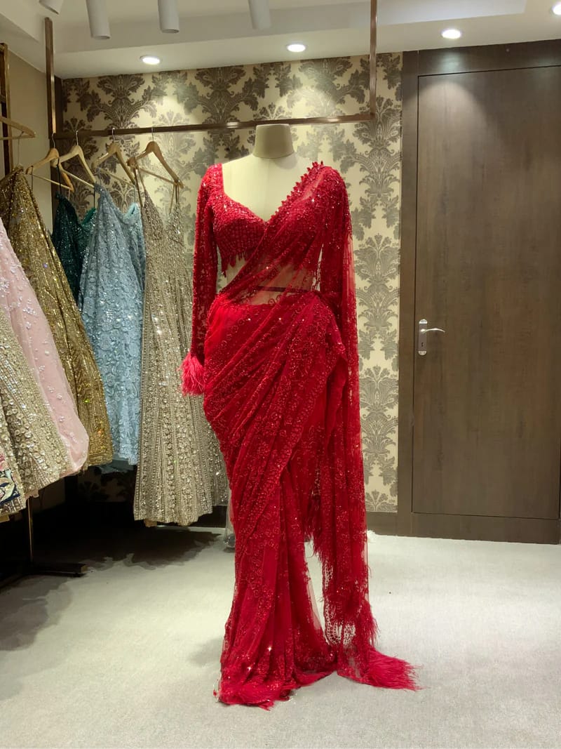Apsara Crimson Bling Drape