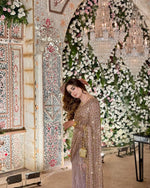 Zeenat – Rose Gold Embellished Saree