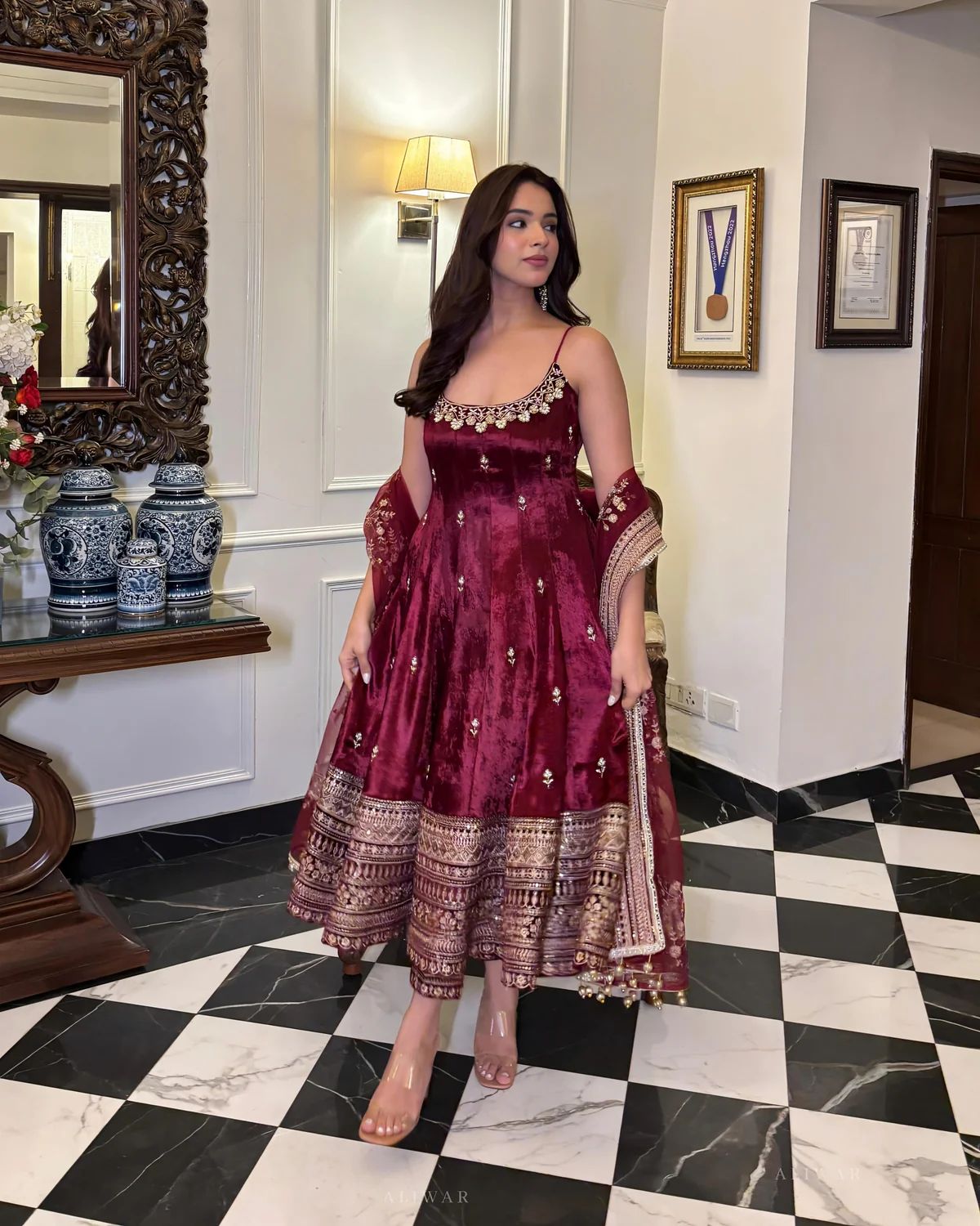 Noor E-Afsana Velvet Anarkali Set
