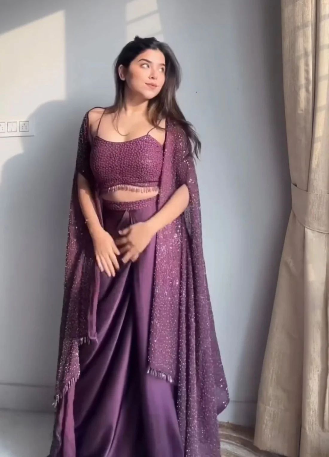 Velour Wine Drape Ensemble