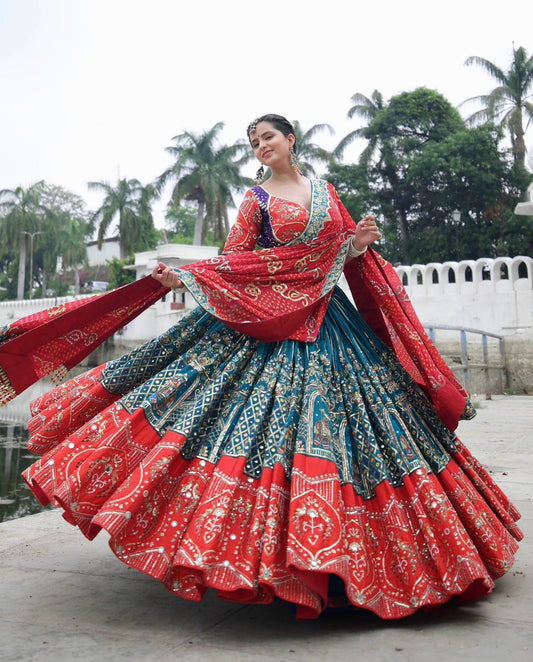 Leheriya Garba Glam Lehenga