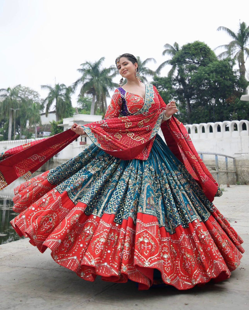 Leheriya Garba Glam Lehenga