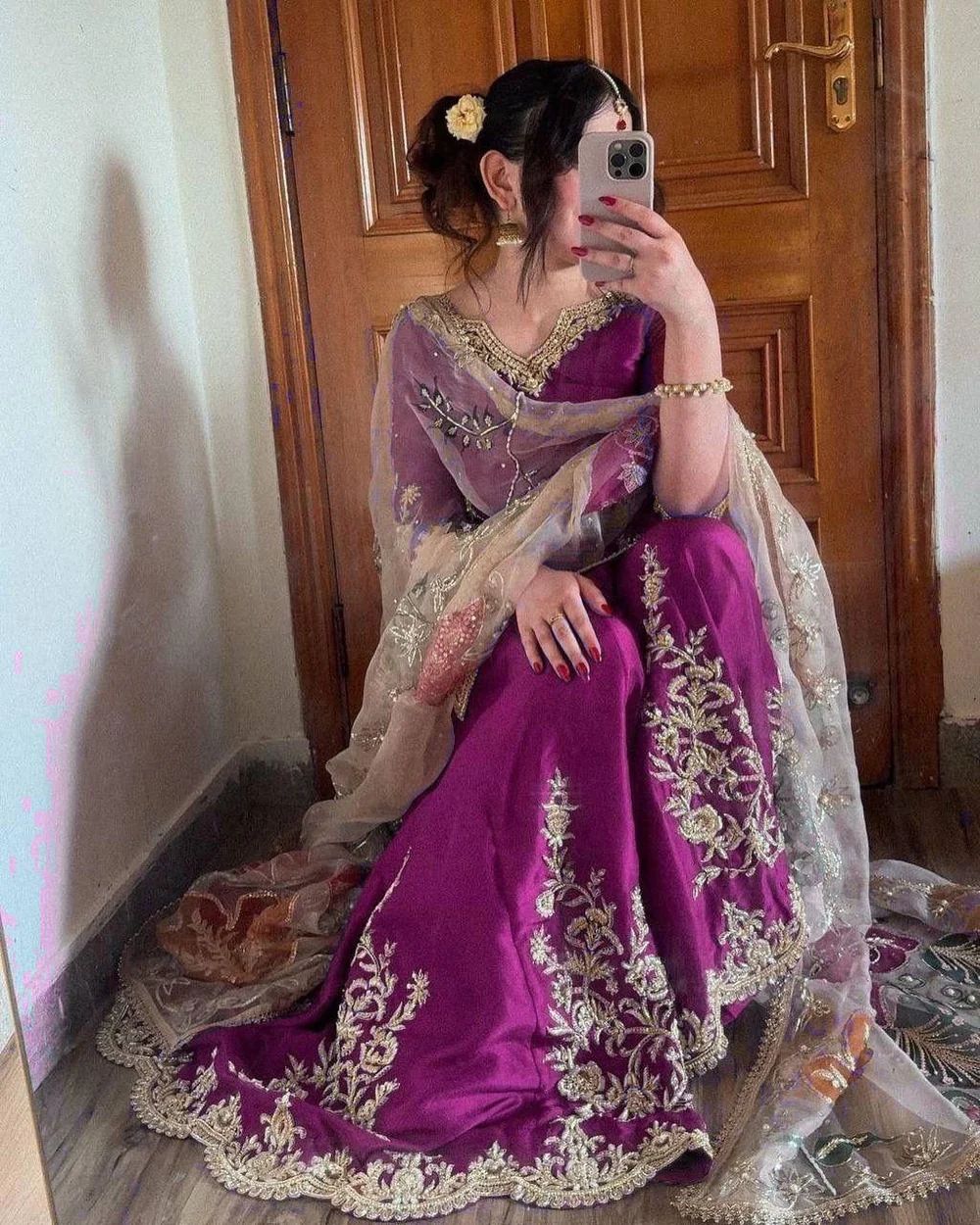 Sunehri Maroon Noor Sharara Set