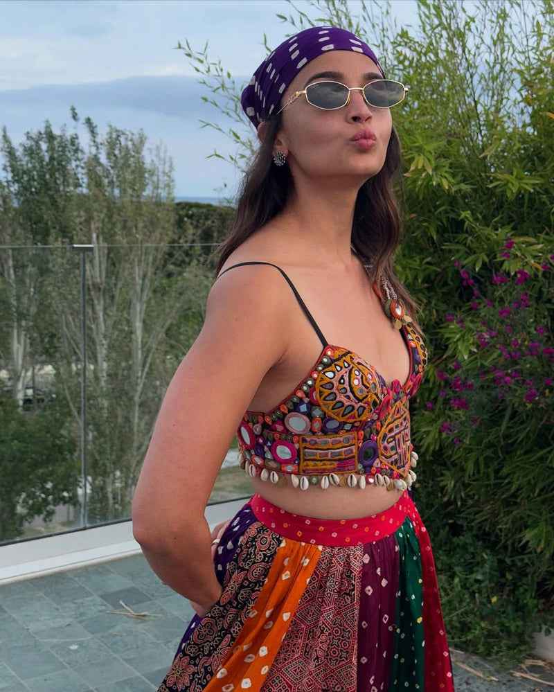 Alia Bhatt Jhumri Jalsa Navratri Lehenga