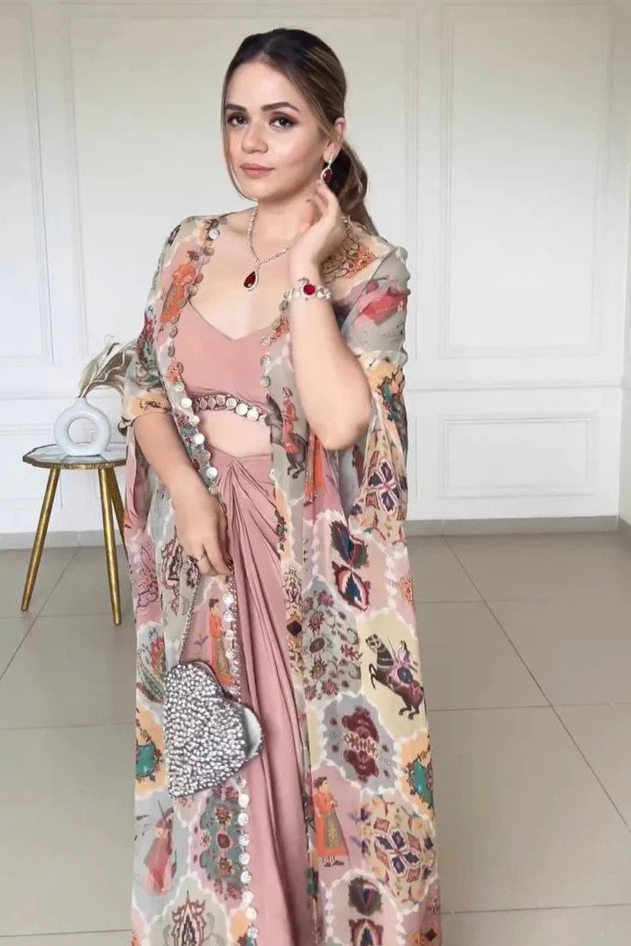Zariah Blush Indo Western Set