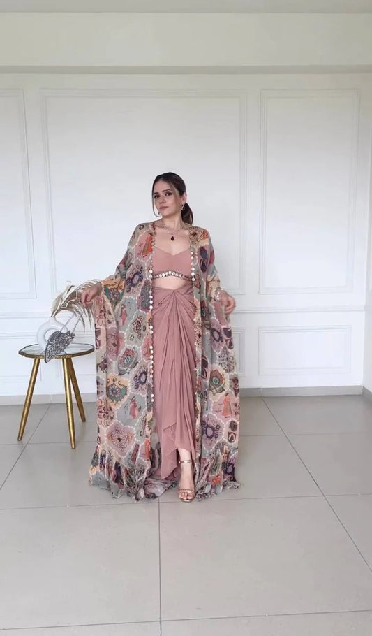 Zariah Blush Indo Western Set