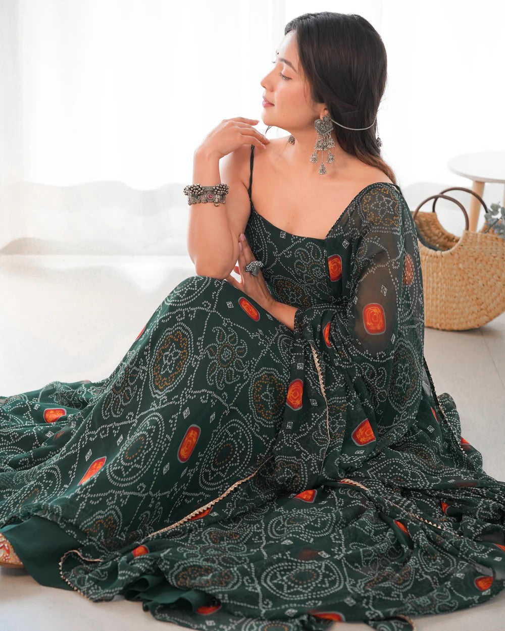Bandhej Bloom Anarkali Dress