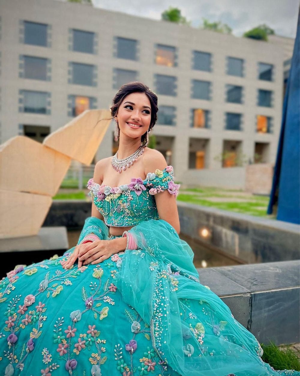 Blushing Bloom Floral Lehenga Set