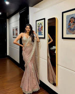 Champagne & Sequin Glimmer Lehenga Saree