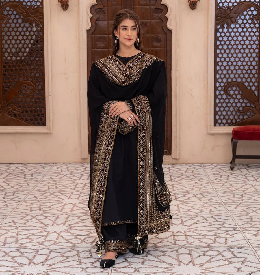 Peplum Black Salwar Suit