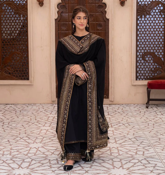Peplum Black Salwar Suit