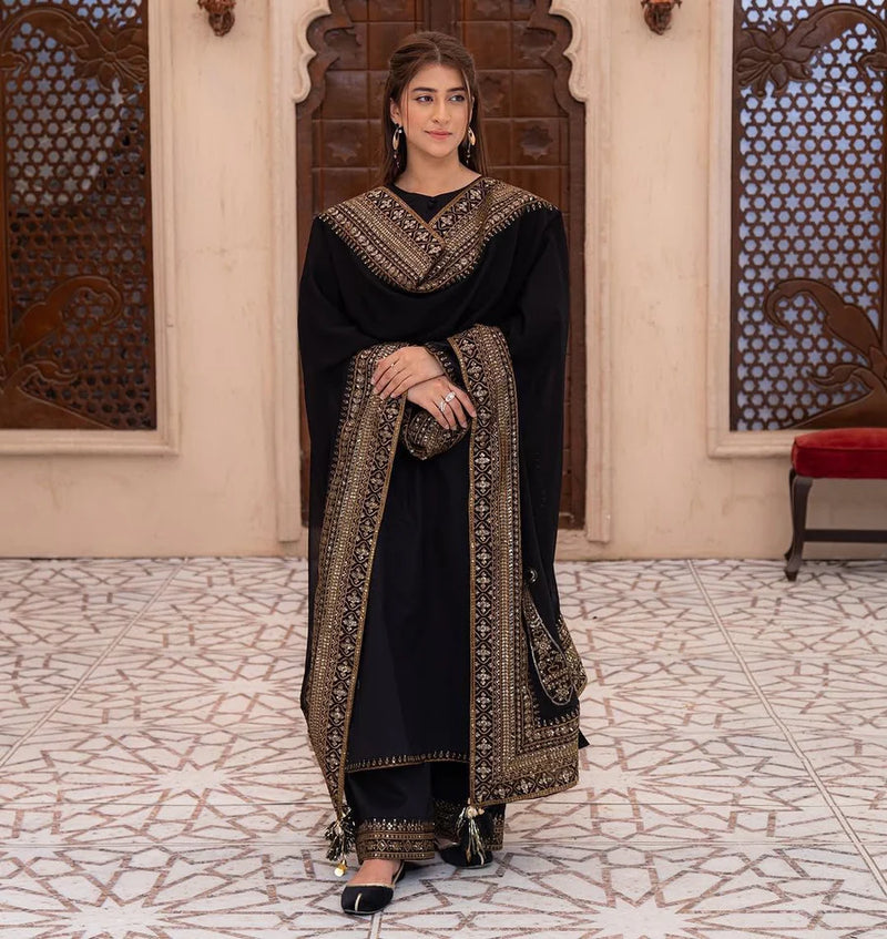 Peplum Black Salwar Suit