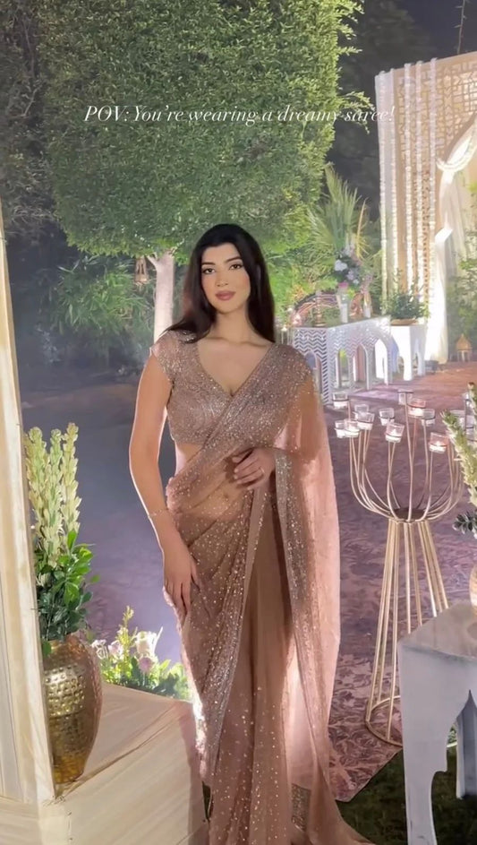 Zariyah-E-Noor Shimmer Saree