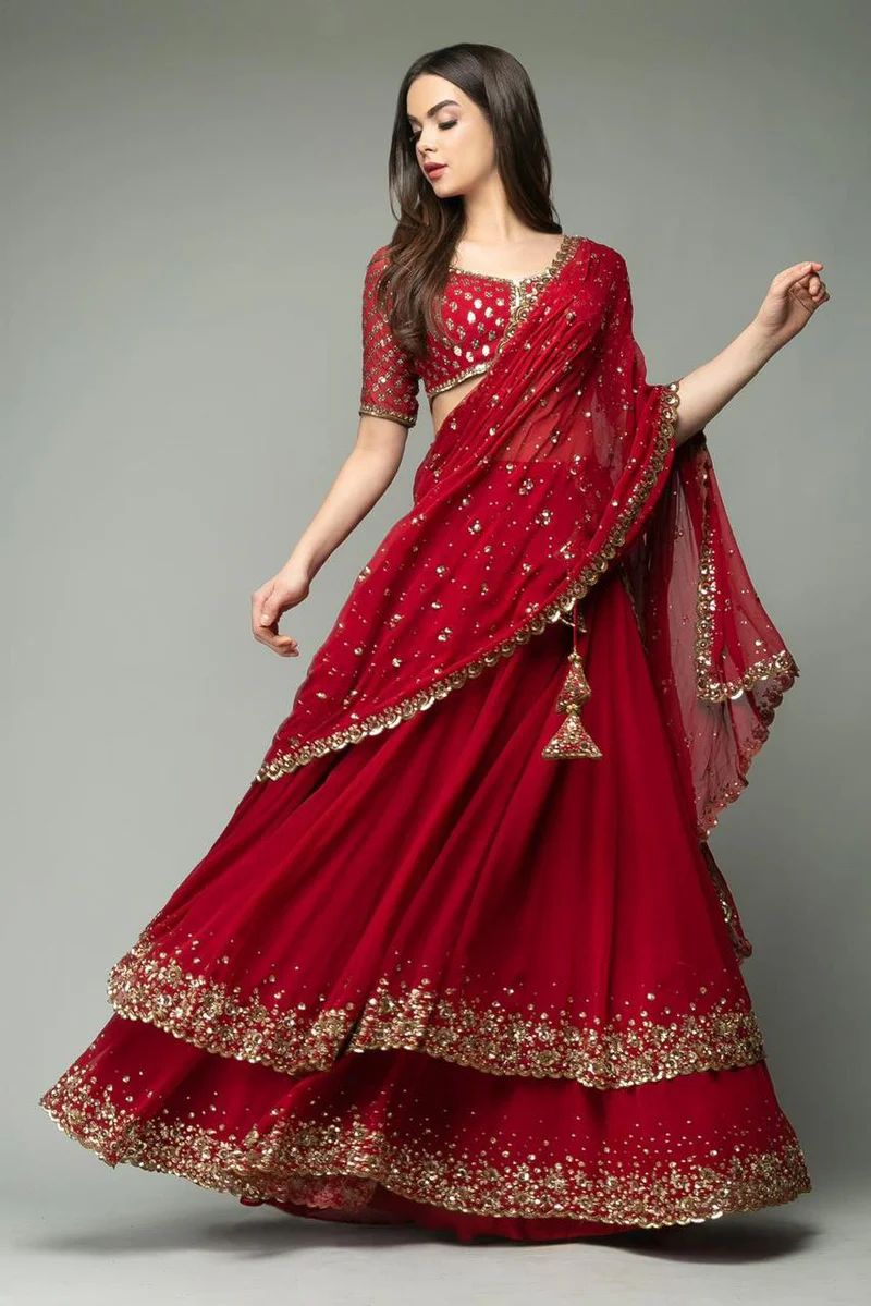 Aarzoo Zari Ruffle Lehenga