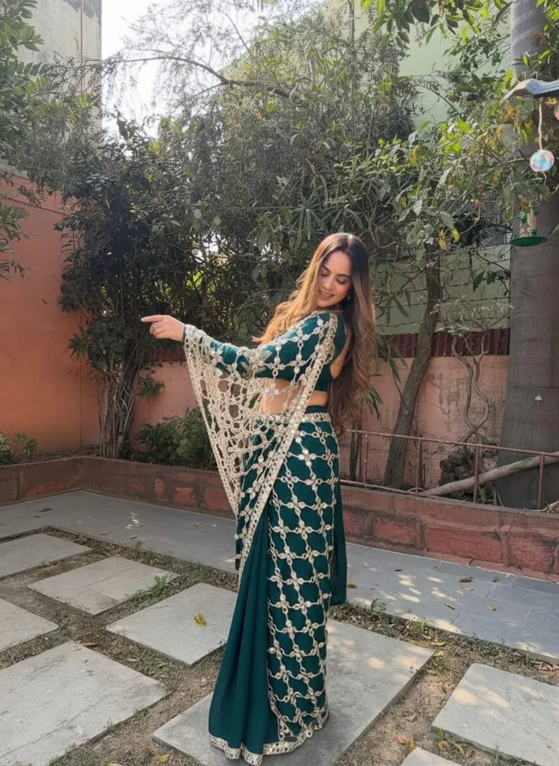 Aurora Lotus Bloom Saree