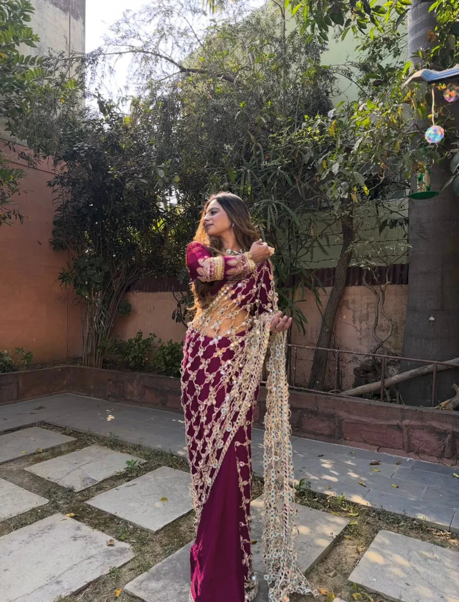 Aurora Lotus Bloom Saree