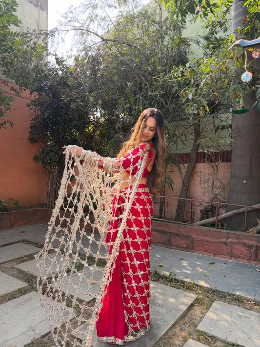 Aurora Lotus Bloom Saree