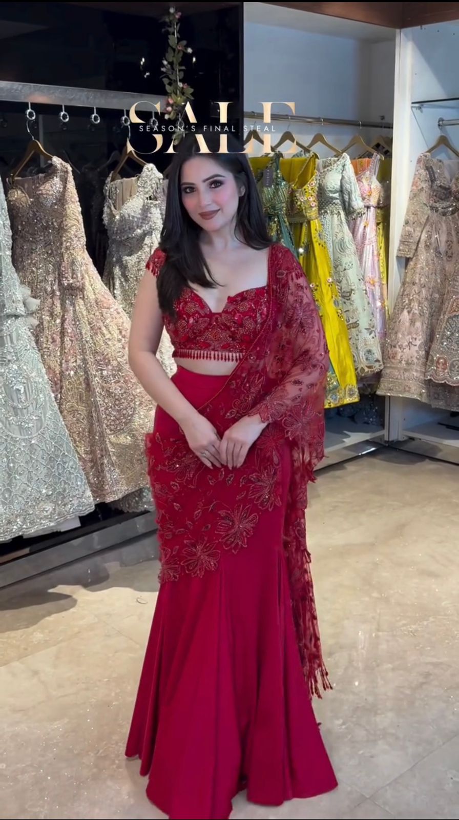 Eshanya Elegance Ready To Wear Lehenga Saree