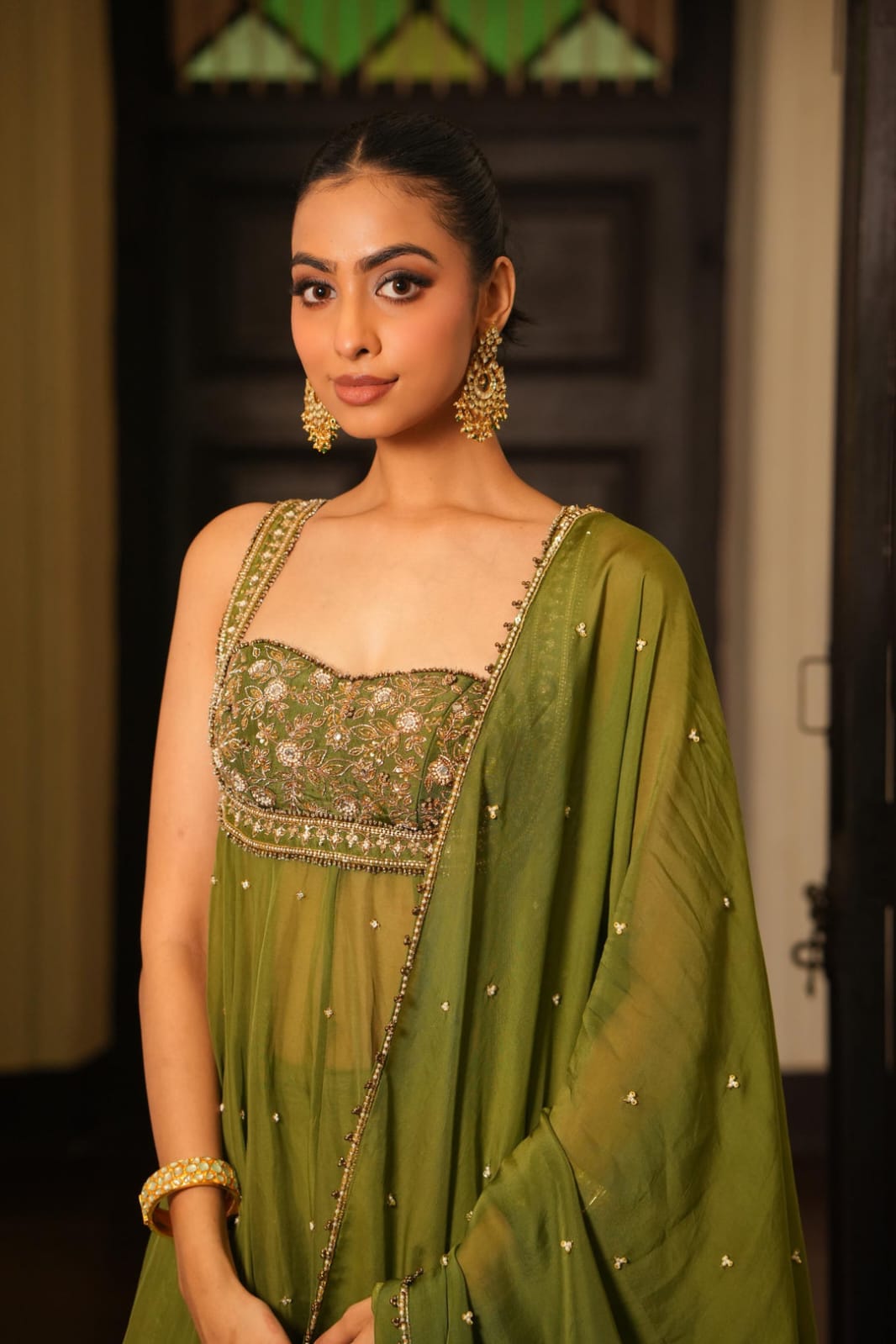 Riwaayat Mint Mehendi Green Sharara Set