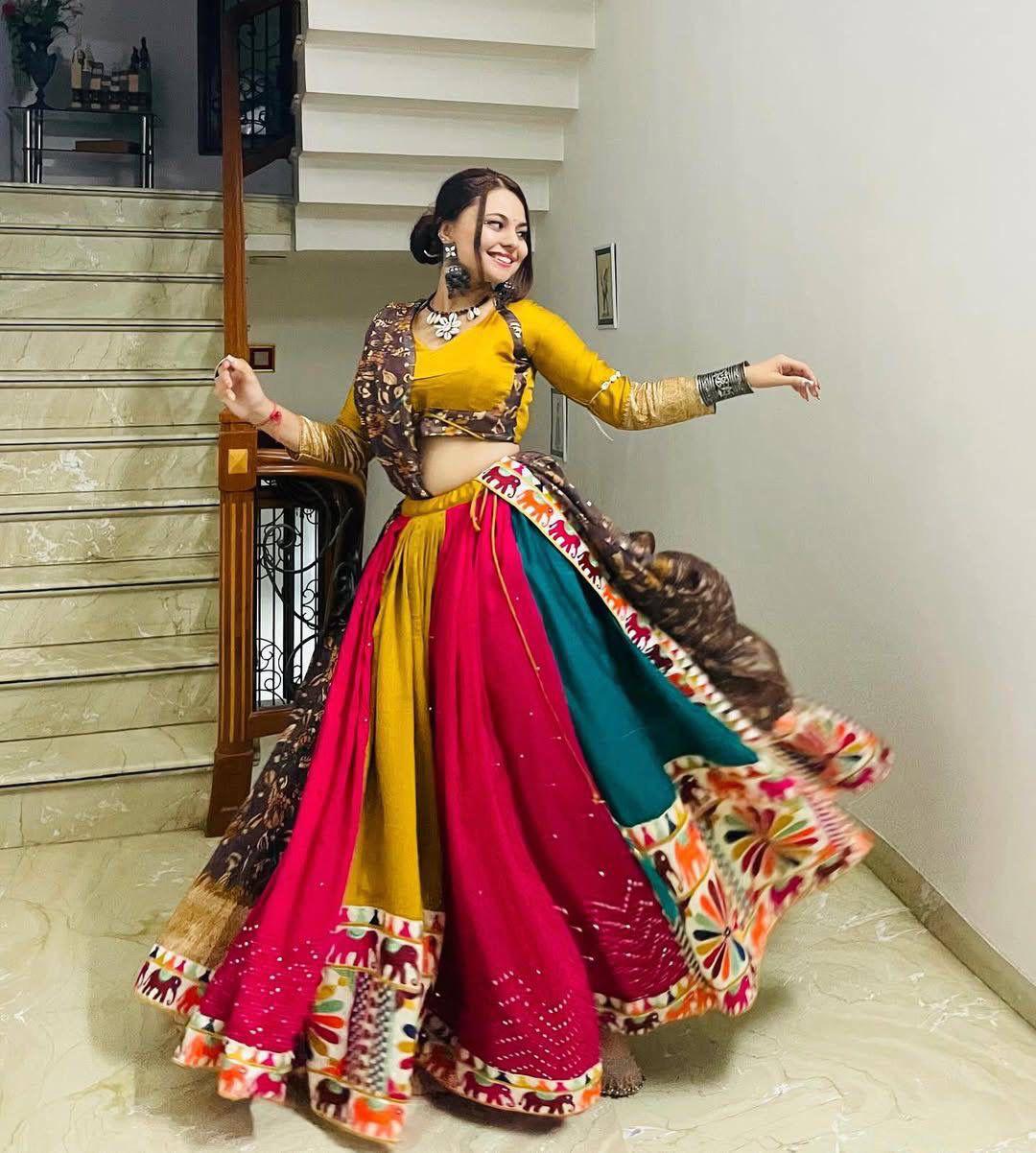 Kesariya Katha Navratri Lehenga Choli