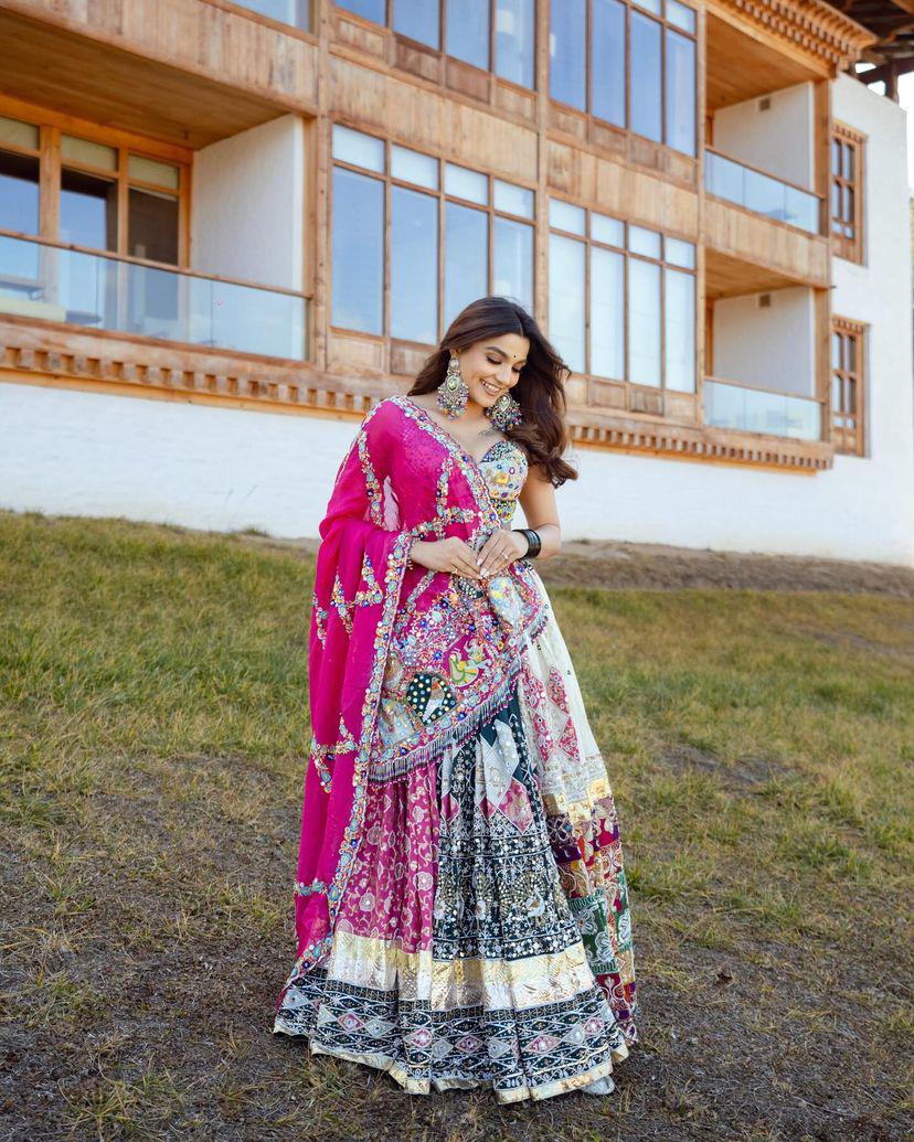 Kesariya Navratri Lehenga choli