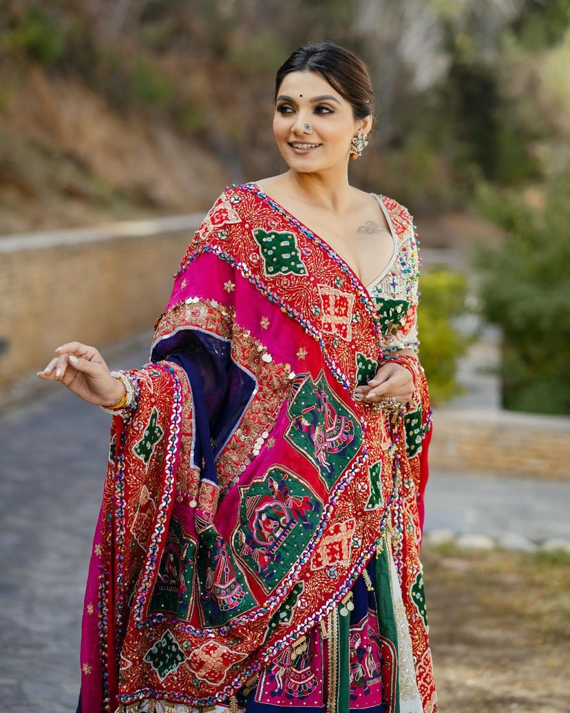 Sparkle Mirror Navratri Lehenga choli