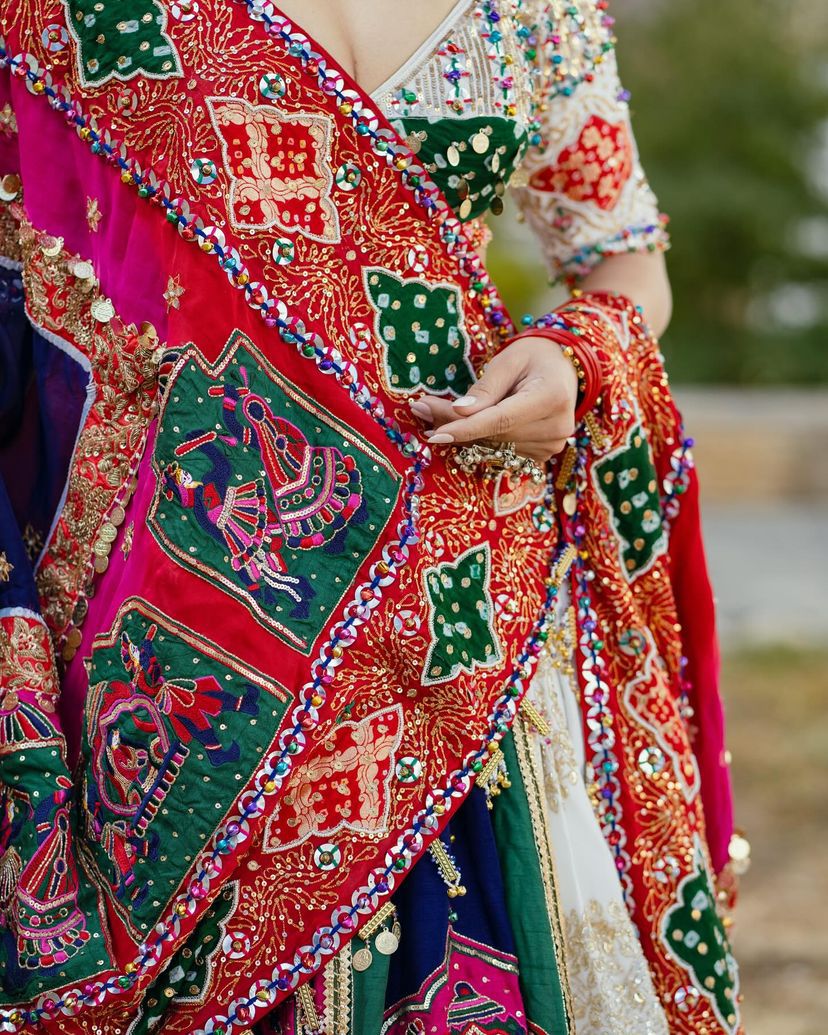 Sparkle Mirror Navratri Lehenga choli