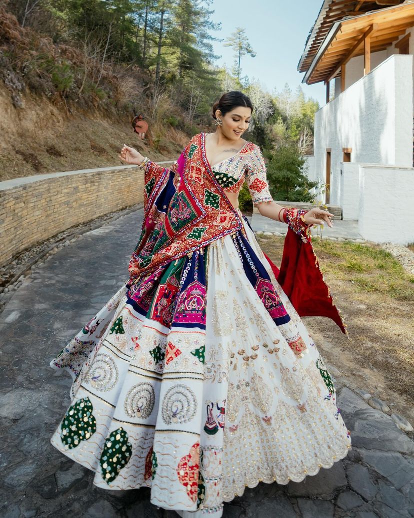 Sparkle Mirror Navratri Lehenga choli