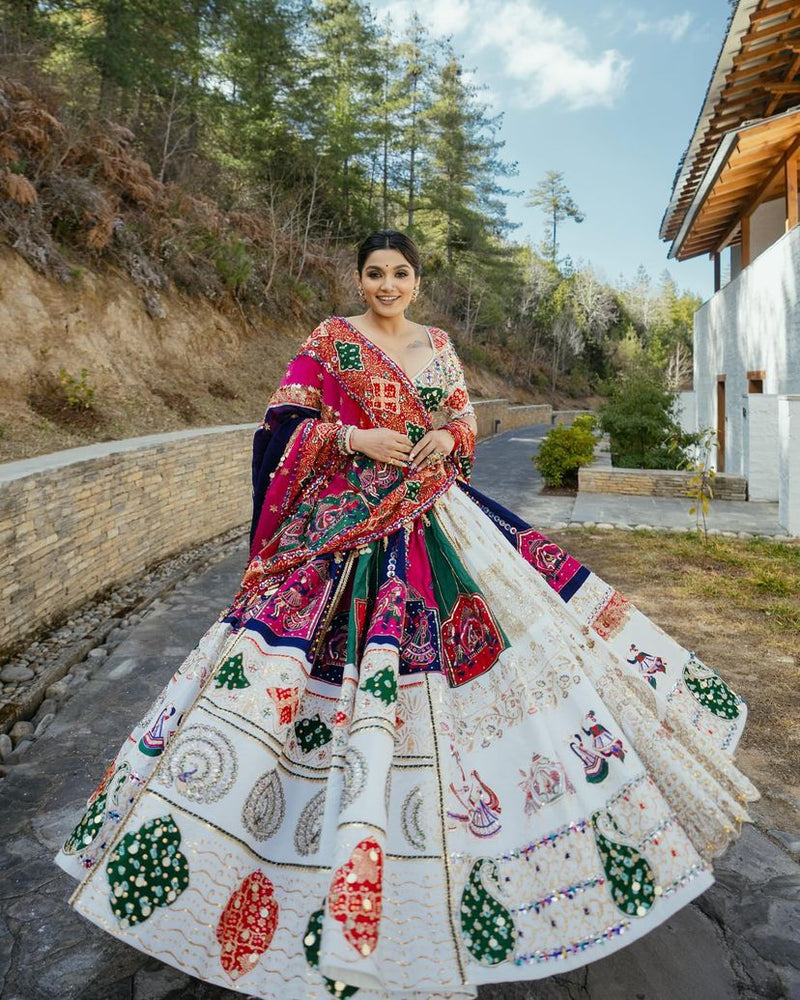 Sparkle Mirror Navratri Lehenga choli