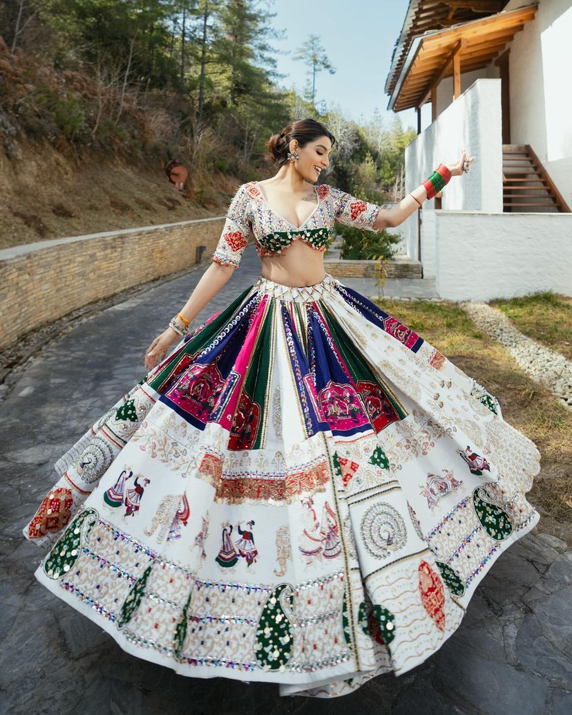Sparkle Mirror Navratri Lehenga choli