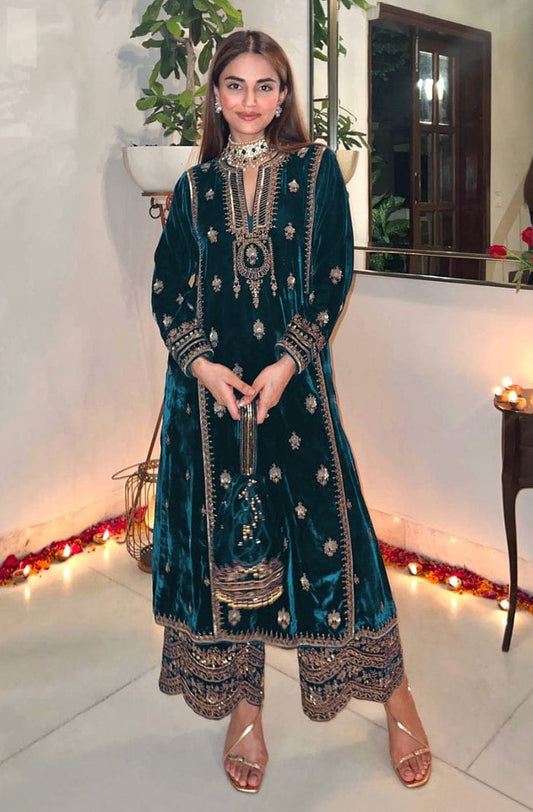 Festive Velvet Glow Palazzo Set