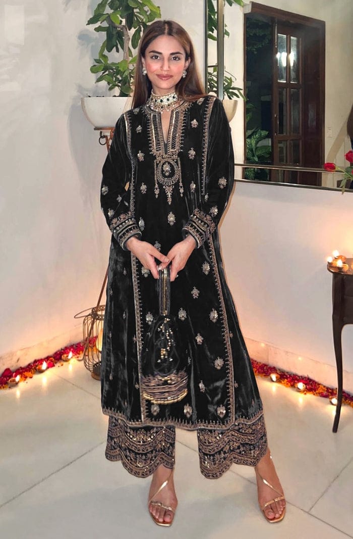 Festive Velvet Glow Palazzo Set