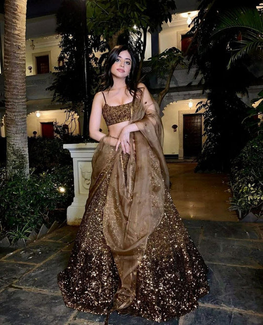 Golden Aura Dazzling Silk Lehenga Set