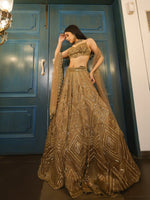 Dazzling Aurelia Golden Lehenga Choli