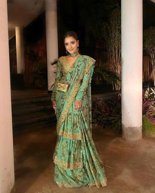 Meher-e-Hara Neelam Saree