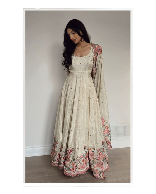 Fiza-E-Chand Ivory Bloom Anarkali