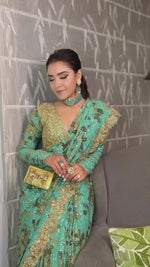 Meher-e-Hara Neelam Saree