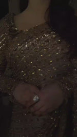 Zeenat – Rose Gold Embellished Saree